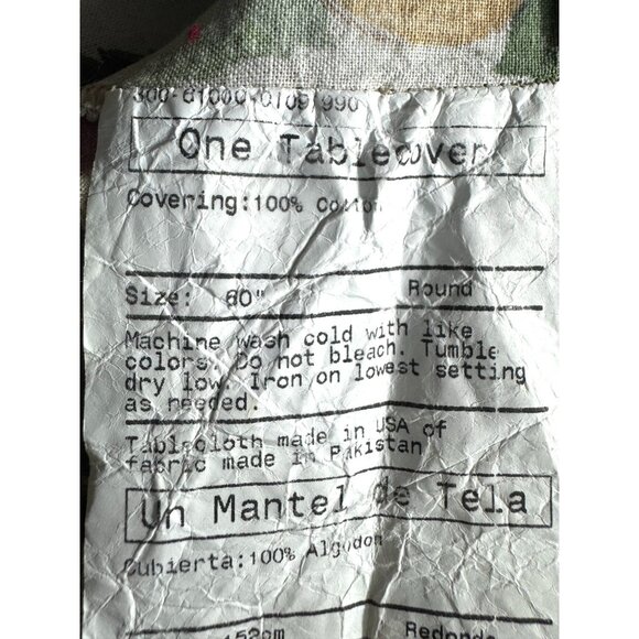 Ex-Cell Home Vintage Fruit Themed Apples Pears Grapes Cotton Tablecloth - Picture 14 of 16